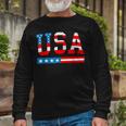 Usa Flag American 4Th Of July Merica America Flag Usa Long Sleeve T-Shirt T-Shirt Gifts for Old Men