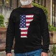 Vermont Map State American Flag 4Th Of July Pride Tee Long Sleeve T-Shirt T-Shirt Gifts for Old Men