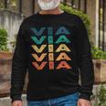 Via Name Shirt Via Name Long Sleeve T-Shirt Gifts for Old Men