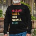 Vintage Husband Daddy Iron Worker Hero Fathers Day Long Sleeve T-Shirt T-Shirt Gifts for Old Men
