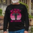 Vintage Retro My Body My Choice Middle Finger Uterus 1973 Long Sleeve T-Shirt T-Shirt Gifts for Old Men