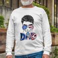 4Th Of July American Flag Dad Life Patriotic Dad Daddy Long Sleeve T-Shirt Gifts for Old Men
