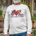 4Th Of July Peace Love Trump Merica Usa Flag Patriotic Long Sleeve T-Shirt T-Shirt Gifts for Old Men