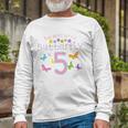 5Th Fifth Birthday Party Cake Little Butterfly Flower Fairy Long Sleeve T-Shirt T-Shirt Gifts for Old Men