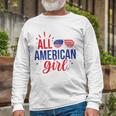 All American Girl 4Th Of July Girls Sunglasses Long Sleeve T-Shirt T-Shirt Gifts for Old Men
