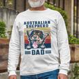 Australian Shepherd Dad Father Retro Australian Shepherd Long Sleeve T-Shirt T-Shirt Gifts for Old Men