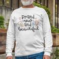 Baby Shower Text Design Brand New And Beautiful Unisex Long Sleeve Gifts for Old Men