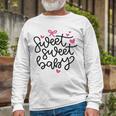 Baby Shower Text Pink Heart Ribbon Design Sweet Sweet Baby Unisex Long Sleeve Gifts for Old Men