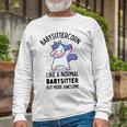 Babysittercorn Funny Unicorn Dabbing Gift Like A Normal Babysitter But More Awesome Unisex Long Sleeve Gifts for Old Men