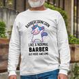 Barbercorn Funny Unicorn Dabbing Gift Like A Normal Barber But More Awesome Unisex Long Sleeve Gifts for Old Men