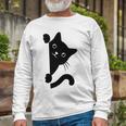 Black Cat Peeking Unisex Long Sleeve Gifts for Old Men