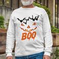 Boo Scary Pumpkin Face Unisex Long Sleeve Gifts for Old Men