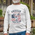 Boxer Graphic With Belt Gloves & American Flag Distressed Long Sleeve T-Shirt T-Shirt Gifts for Old Men