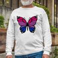 Butterfly With Colors Of The Bisexual Pride Flag Long Sleeve T-Shirt T-Shirt Gifts for Old Men