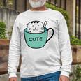 Cute Cat In Mug Unisex Long Sleeve Gifts for Old Men