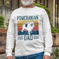 Dog Pomeranian Dog Pom Papa Vintage Pomeranian Dad Long Sleeve T-Shirt T-Shirt Gifts for Old Men