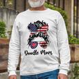 Doodle Mom Happy 4Th Of July American Flag Day Long Sleeve T-Shirt Gifts for Old Men