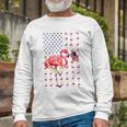 Flamingo American Usa Flag 4Th Of July Patriotic Long Sleeve T-Shirt Gifts for Old Men