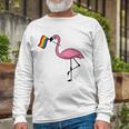 Flamingo Lgbt Flag Cool Gay Rights Supporters Long Sleeve T-Shirt T-Shirt Gifts for Old Men