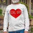 Girl Dad Heart Fathers Day Vintage Retro Long Sleeve T-Shirt T-Shirt Gifts for Old Men