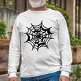 Halloween Spider Web Pattern Unisex Long Sleeve Gifts for Old Men