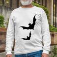 Halloween Two Bats Pattern Unisex Long Sleeve Gifts for Old Men