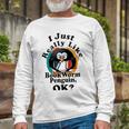 I Really Like Book Worm Penguin Ok Unisex Long Sleeve Gifts for Old Men