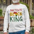Juneteenth Black King In African Flag Colors For Afro Pride Long Sleeve T-Shirt T-Shirt Gifts for Old Men