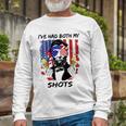 Lincoln 4Th Of July Ive Had Both My Shots V-Neck Long Sleeve T-Shirt Gifts for Old Men