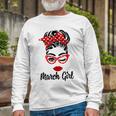 March Girl Women Face Wink Eye Bandana Birthday Gifts 548 Trending Shirt Unisex Long Sleeve Gifts for Old Men