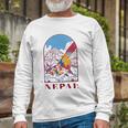 Nepal Himalayan Mountain Prayer Flags Long Sleeve T-Shirt T-Shirt Gifts for Old Men