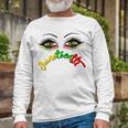 Official Bright Eyes Juneteenth African American Eye Black Flag Unisex Long Sleeve Gifts for Old Men