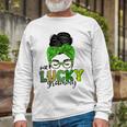 One Lucky Grammy Life Messy Bun St Patricks Day Irish Unisex Long Sleeve Gifts for Old Men