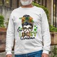 One Lucky Grandma Shamrock Plaid Leopard St Patricks Day Unisex Long Sleeve Gifts for Old Men