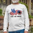 Patriotic 4Th Of July Peace Love America Long Sleeve T-Shirt Gifts for Old Men