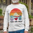 Peace Love Cruising Family Cruise Vacation Matching Gift Unisex Long Sleeve Gifts for Old Men