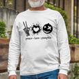 Peace Love Pumpkin Halloween Unisex Long Sleeve Gifts for Old Men