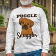 Puggle Dog Snuggles Funny Cute Pug Beagle Mom Dad Unisex Long Sleeve Gifts for Old Men