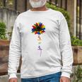 Rainbow Sunflower Love Is Love Lgbt Gay Lesbian Pride Long Sleeve T-Shirt T-Shirt Gifts for Old Men