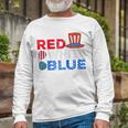 Red White Blue American Flag 4Th Of July Mom Dad Long Sleeve T-Shirt Gifts for Old Men