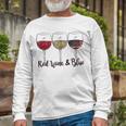 Red Wine & Blue 4Th Of July Wine Red White Blue Wine Glasses V2 Long Sleeve T-Shirt T-Shirt Gifts for Old Men
