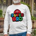 Super Bro Funny Brother Video Gaming Lover Gift Birthday Holiday By Mesa Cute Unisex Long Sleeve Gifts for Old Men