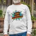 I Teach Superheroes Retro Comic Super Teacher Graphic Long Sleeve T-Shirt T-Shirt Gifts for Old Men
