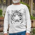 White Tiger Head For Men And Tiger Dad And Tiger Lover Long Sleeve T-Shirt Gifts for Old Men