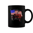 4Th Of July Gift Patriotic Farmer Us Flag Tractor Farmer Coffee Mug