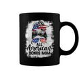 All American Bonus Mom 4Th Of July Messy Bun Proud Merica Coffee Mug