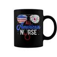 All American Nurse Scrub Heart Stethoscope 4Th Of July Nurse Coffee Mug