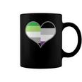Asexual Aromantic Pride Flag Heart Nonsexual Equality Month Coffee Mug