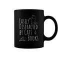 Easily Distracted Cats And Books Cat And Book Tee Coffee Mug