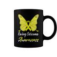 Ewings Sarcoma Awareness Butterfly Yellow Ribbon Ewings Sarcoma Ewings Sarcoma Awareness Coffee Mug